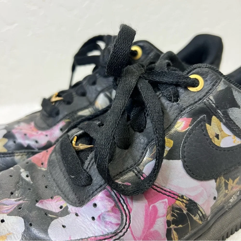 Nike AIR FORCE 1 LOW 'FLORAL' Black Size 7 Women’s AO1017 002